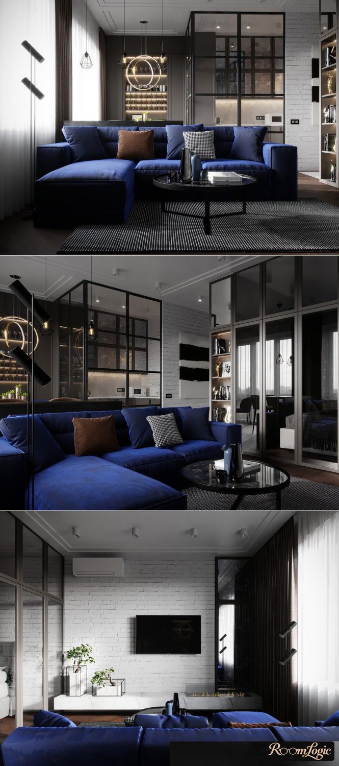 design with blue accents