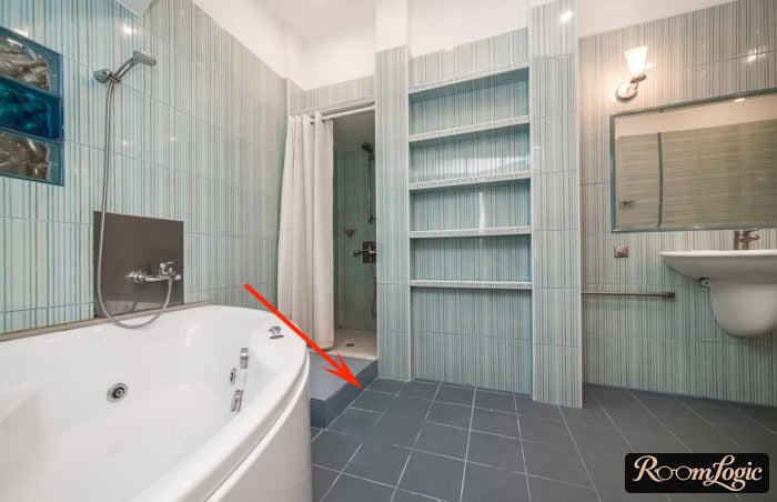 Dirty white grout in the bathroom
