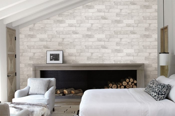 Don't buy wallpaper with brick imitation