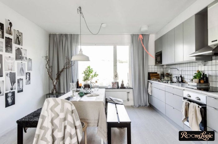 drapery rod to hang curtains on