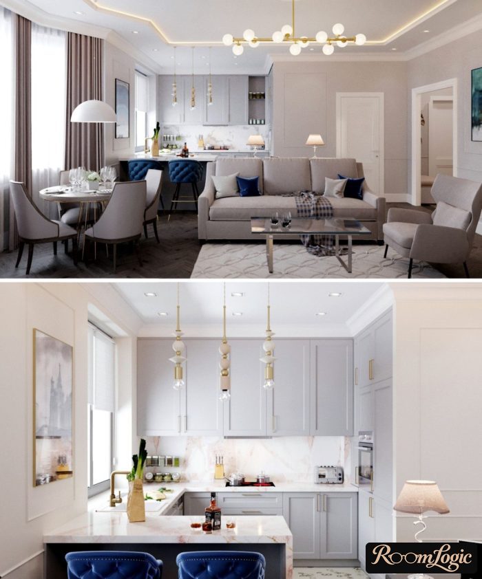 dream designer kitchen in neoclassical style