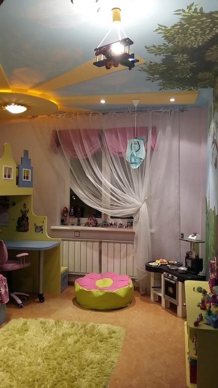 drywall sun on kids' room ceiling