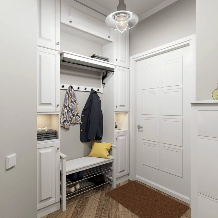 entryway with a niche in a modern classic style