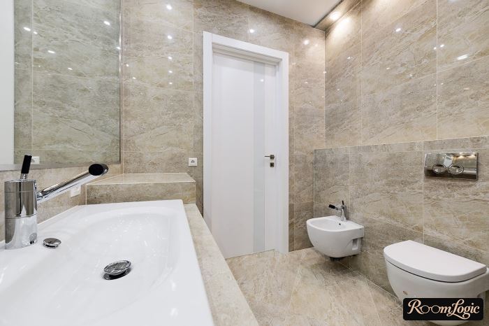 expensive bathroom with simple finish