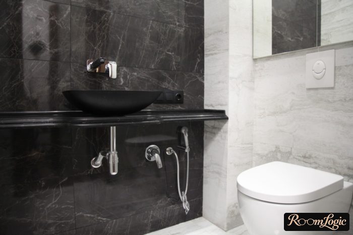 expensive semi-matte tile with marble-look