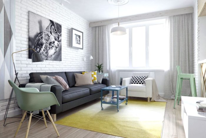fashionable design of small living room