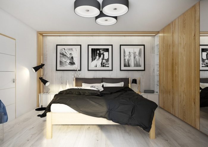 fashionable minimalist bedroom