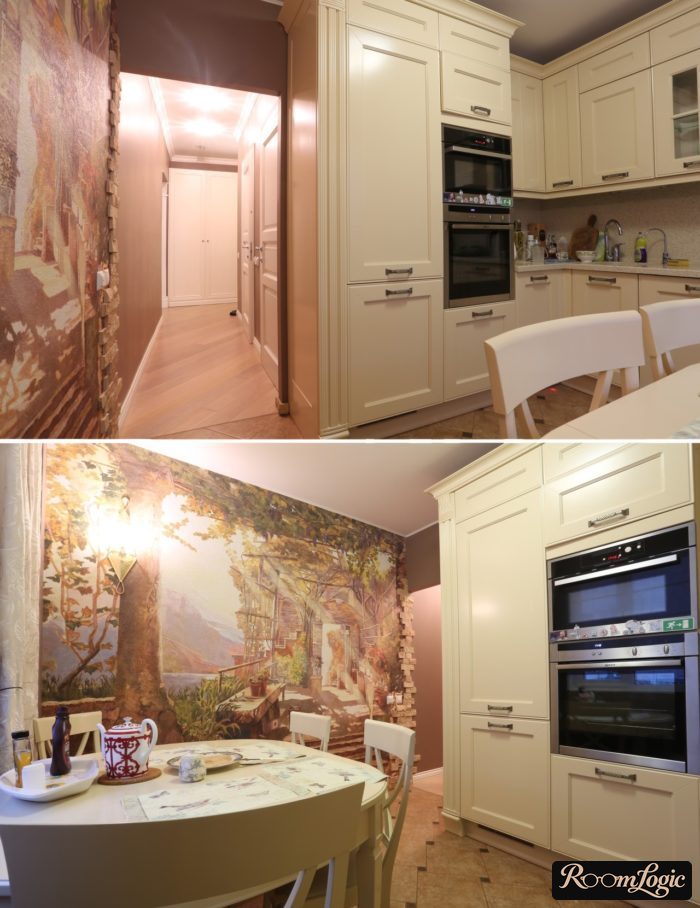 frescos in the interior of a kitchen in a modern classic style