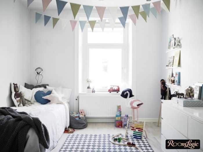 fully white kids' room