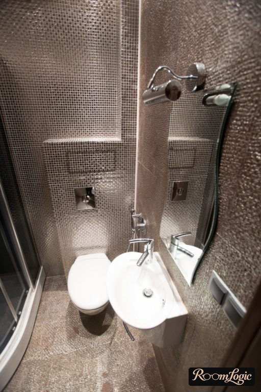 glass mosaic tile in the bathroom