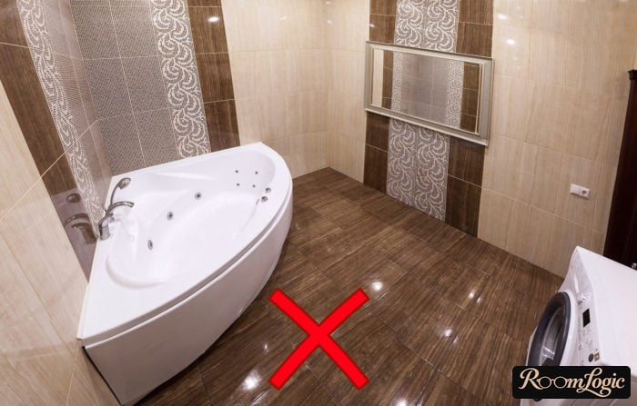 glossy brown tile for bathroom