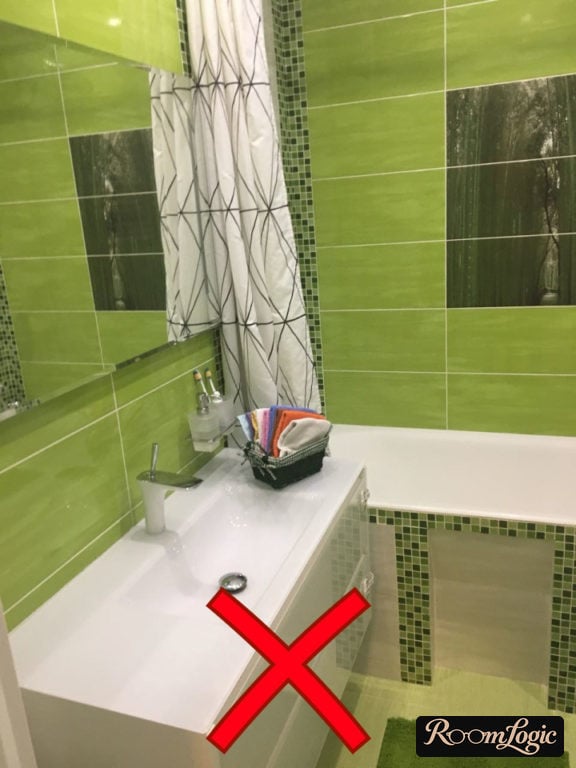 glossy green porcelain tile for bathroom