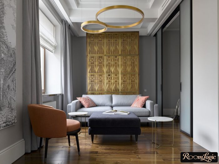 golden elements in the interior