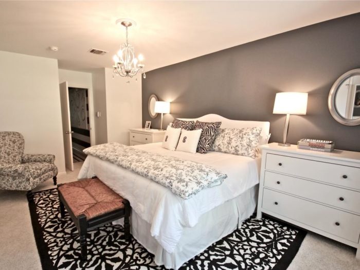 gray and beige in the bedroom