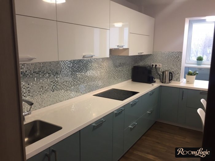 gray beige kitchen interior