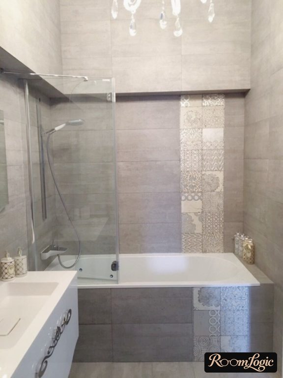 gray design small bathroom without toilet
