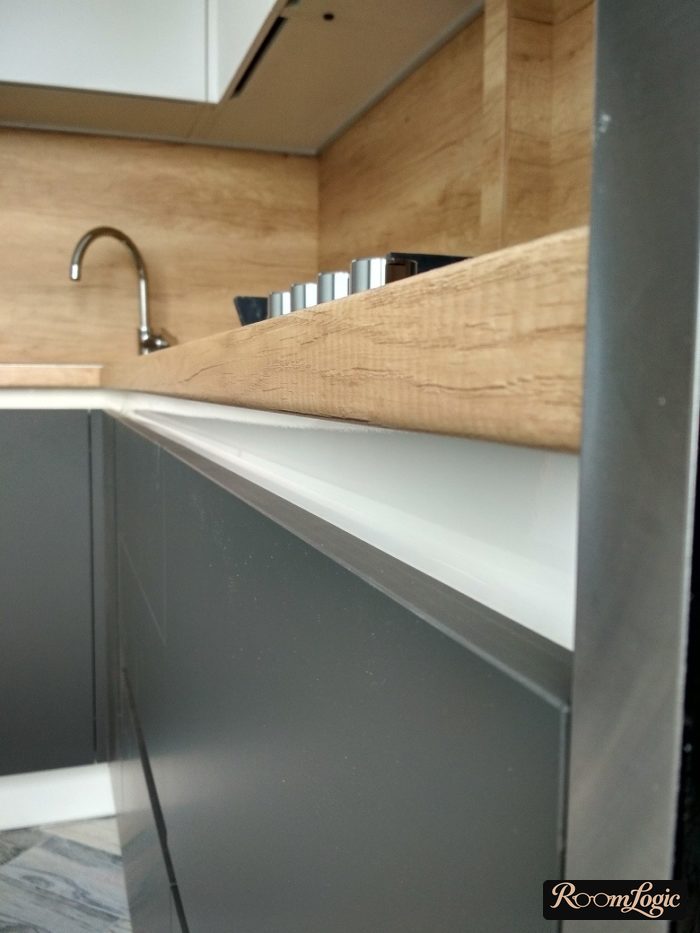 gray floor kitchen design