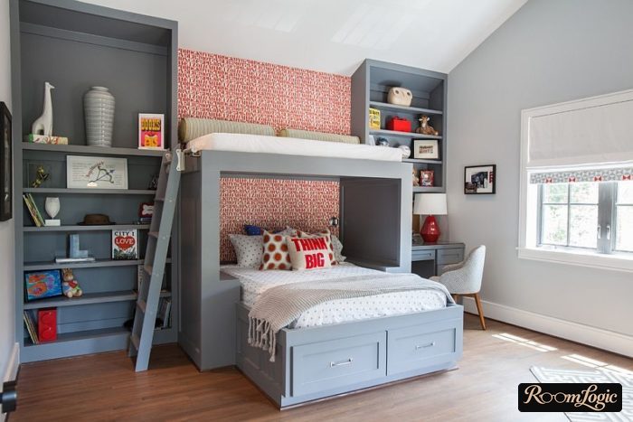 gray furniture in kids' room