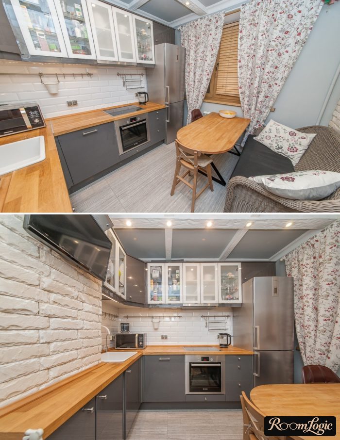 gray kitchen curtains