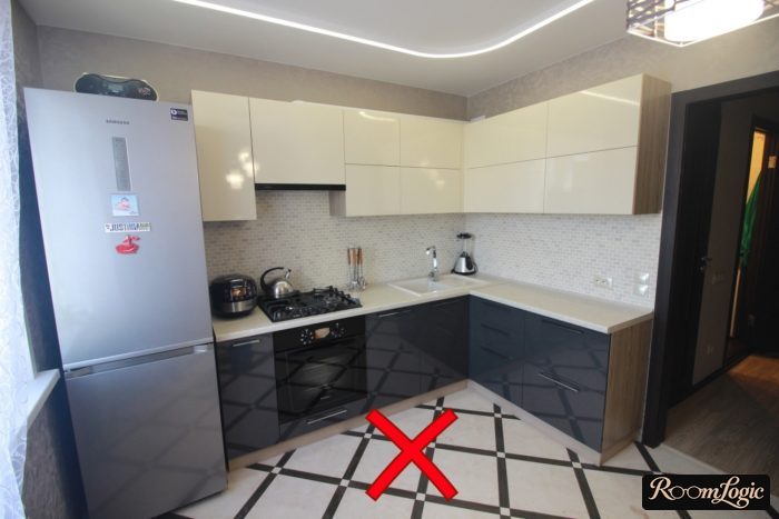 gray kitchen floor