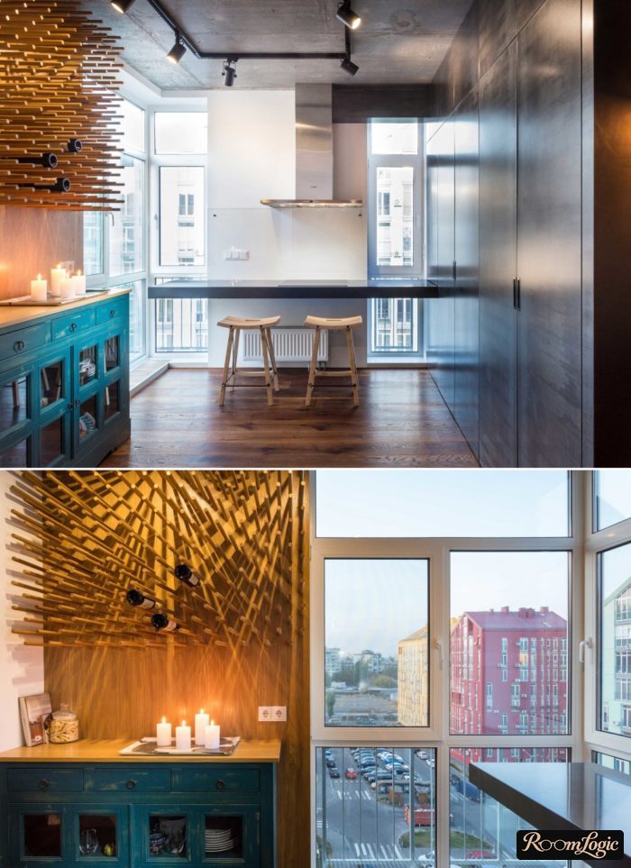 gray kitchen in loft style