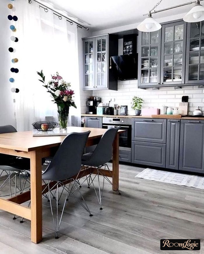 gray kitchen in scandi style photo