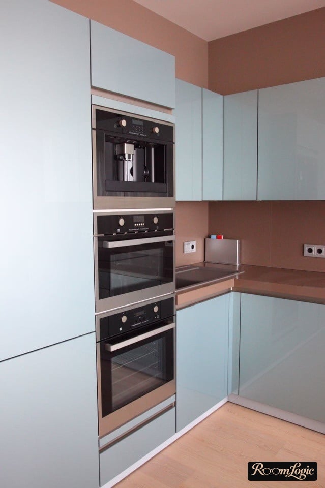 gray kitchen with wall combination