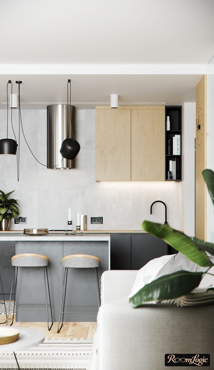 gray matte modern kitchen