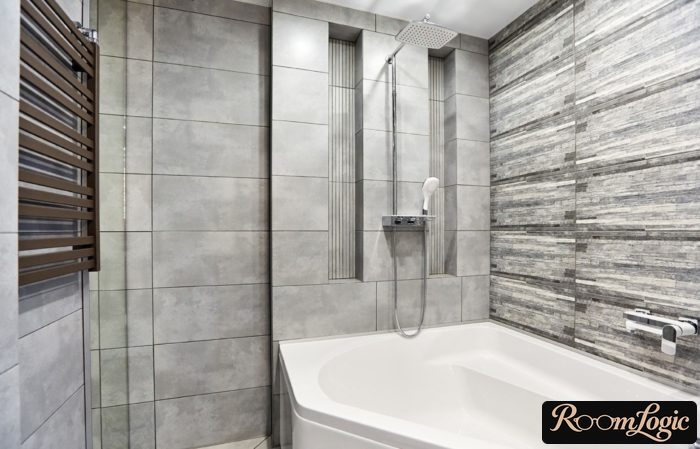 gray shades in bathroom interior