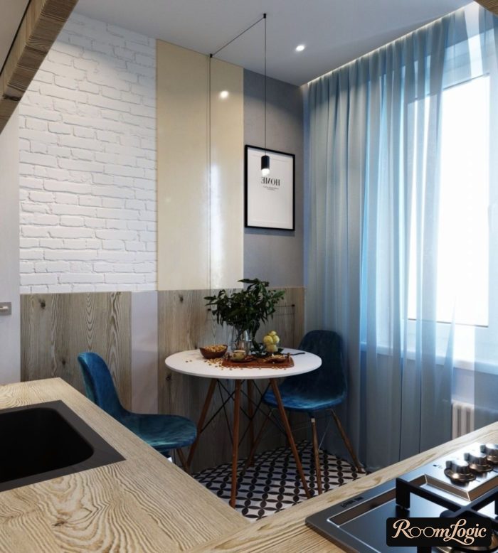 gray sheer curtain on the kitchen with modern design