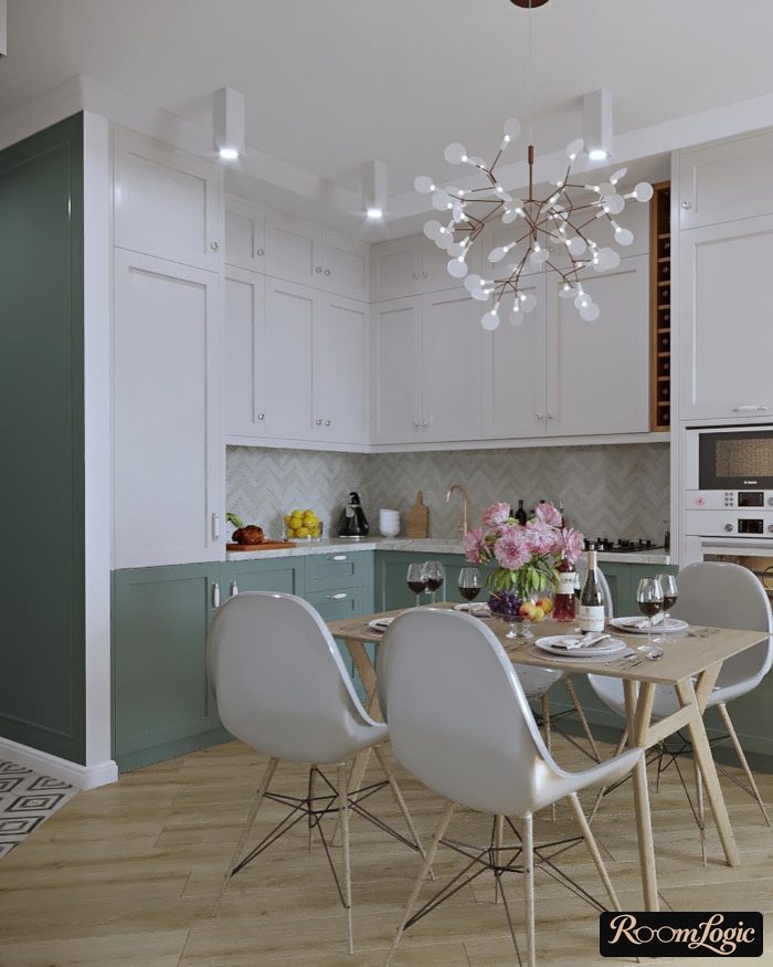gray walls in the kitchen interior