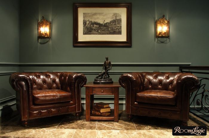 green interior in english style