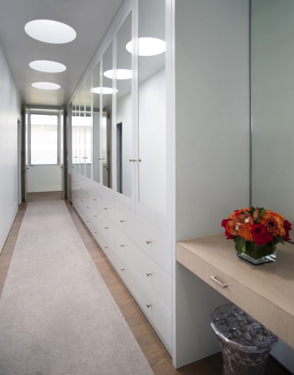 hallway-length closet