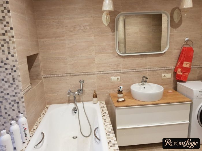 height of the sink and washer in the bathroom