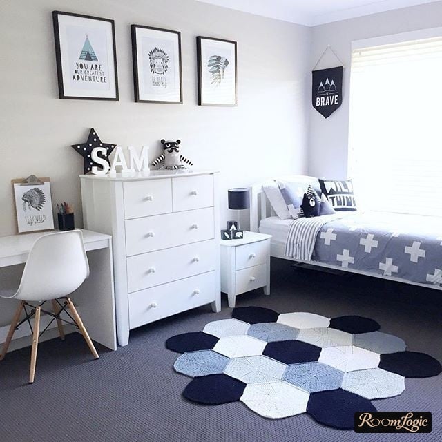 hexagon rug in kids' room