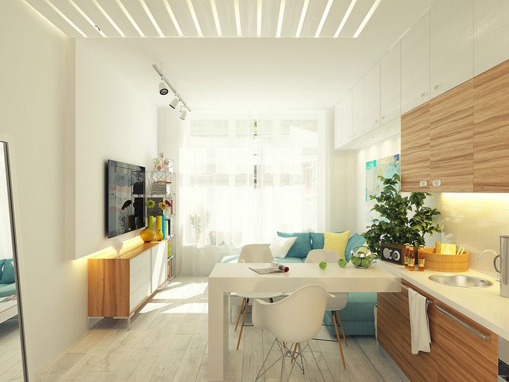 hidden light in a one-window apartment
