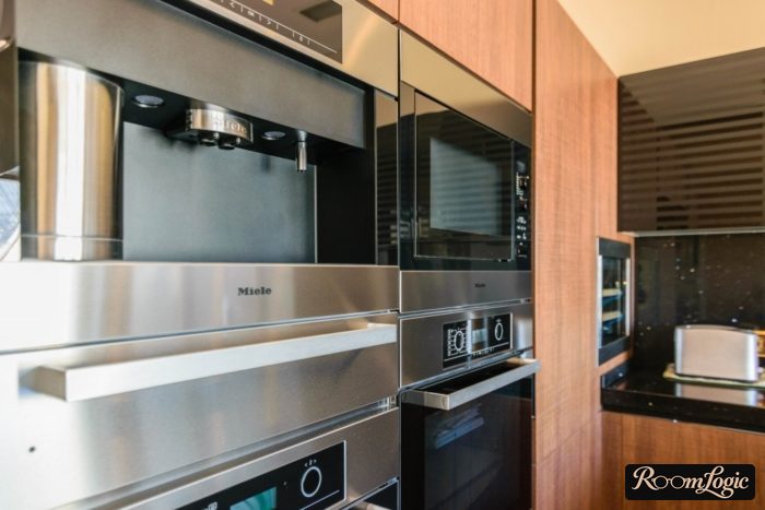 high-tech kitchen appliance made of stainless steel