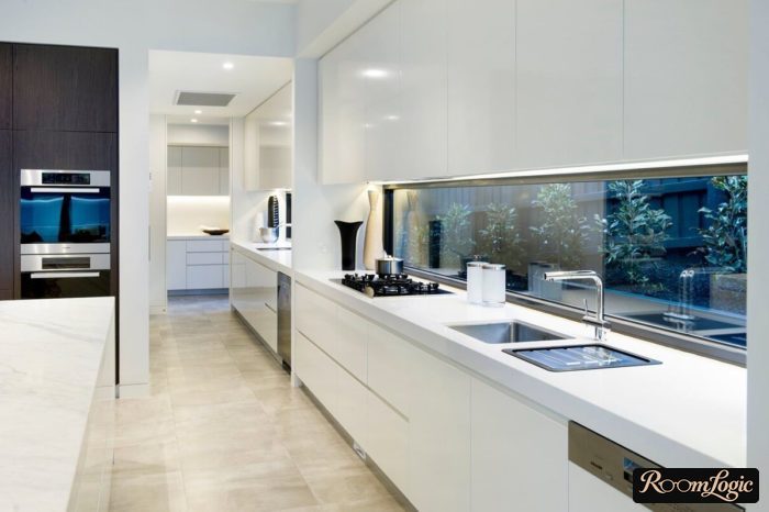 high-tech kitchen backsplash-window