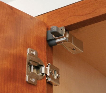 hinges on cabinet doors with a door closer