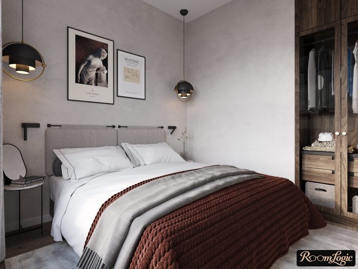 how to beautifully apply wallpaper in a small bedroom