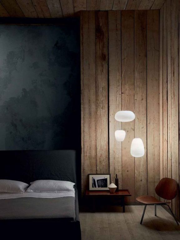 Illuminated tree in a bedroom