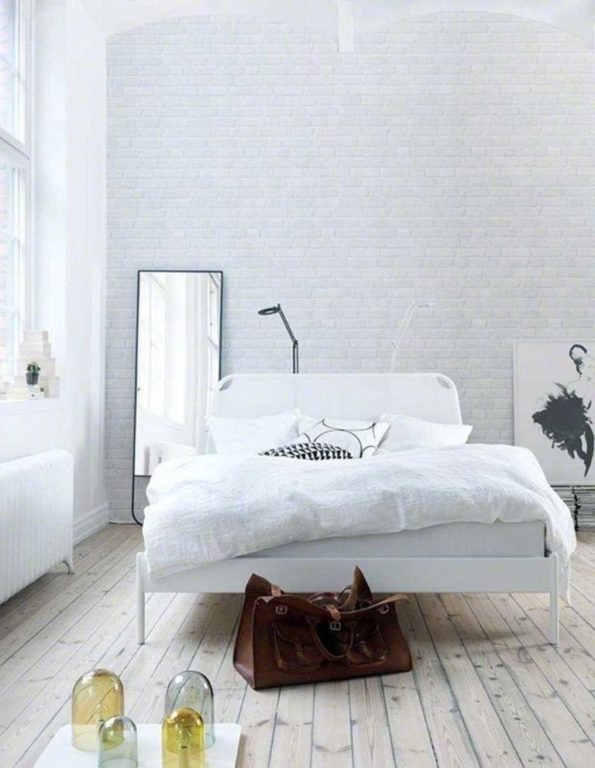 imitation white brick in bedroom