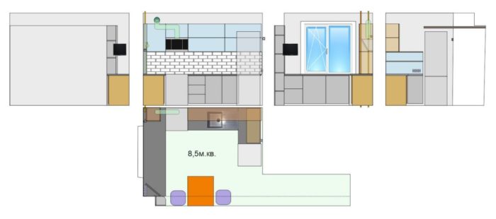 independent design project for 90 square feet kitchen