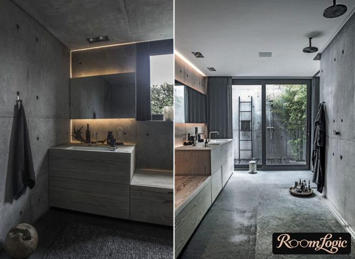 industrial loft style bathroom