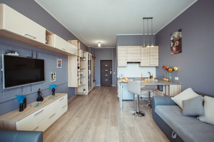 inexpensive rectangular studio design