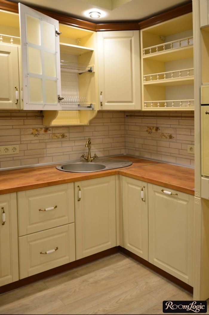 interior of a 110 square feet kitchen in modern style