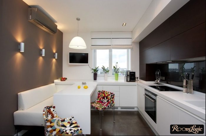 interior of a 130 square feet kitchen in a modern style