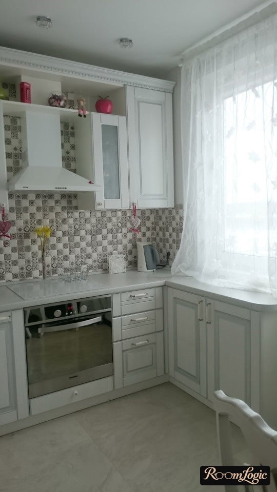 interior of a small kitchen in provence style