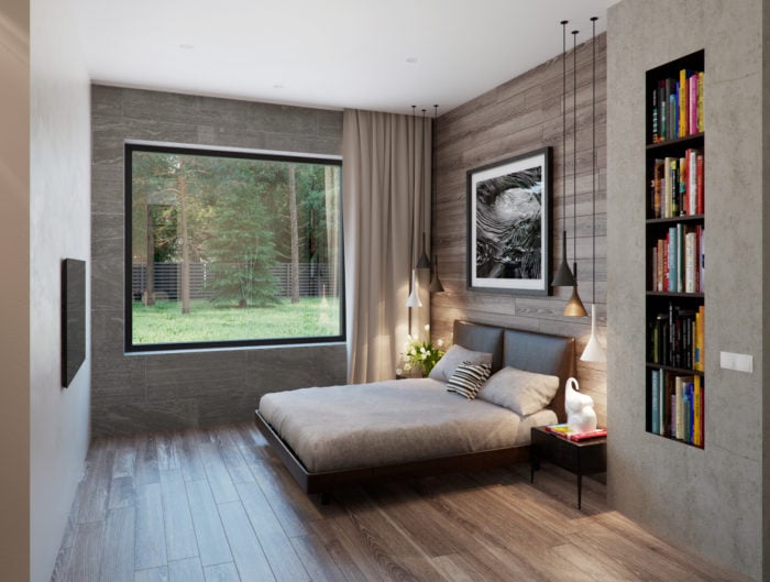 interior of a small modern bedroom