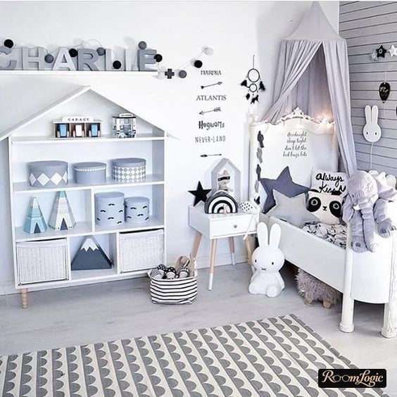 kids' room for boy in beige tones